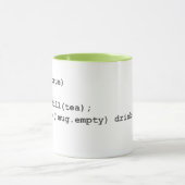 コードされた指示-茶 マグカップ (中央)