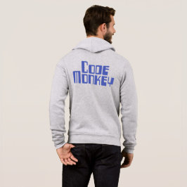 コードして下さい猿のフード付きスウェットシャツ(backprint)を パーカ