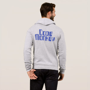 コードして下さい猿のフード付きスウェットシャツ(backprint)を パーカ