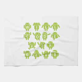 コードしますのためにギア(Bugdroidのソフトウェア開発者) キッチンタオル