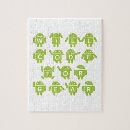 コードしますのためにギア(Bugdroidのソフトウェア開発者) ジグソーパズル (縦)