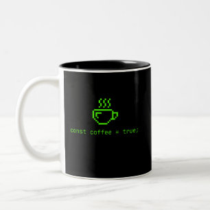 コードとコーヒーの寿命は良い ツートーンマグカップ