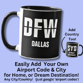 コードと市区町村、空港コードの追加DFW Dallas マグカップ
