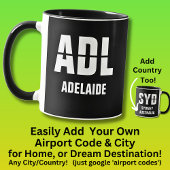 コードと都市の追加 – 空港コードADL ADELAIDE マグカップ