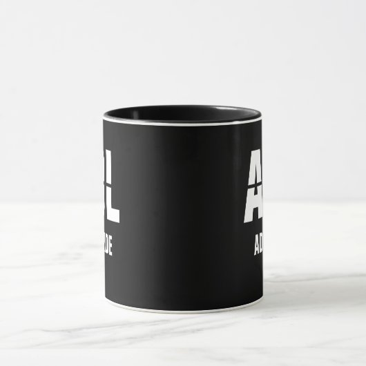 コードと都市の追加 – 空港コードADL ADELAIDE マグカップ (中央)