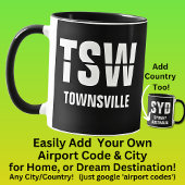 コードと都市の追加 – 空港コードTSW TOWNSVILLE マグカップ