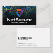 コードの背景 | オンラインのセキュリティで保護された鍵のホールロゴ 名刺 (正面/裏面)