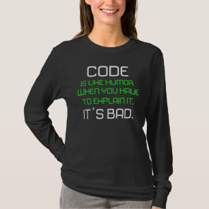 コードはプログラマー最高の開発者Iのユーモアのようなものだ Tシャツ