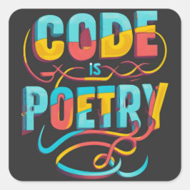 コードは詩：プログラミングの情熱を高める スクエアシール