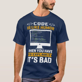 コードは、それを説明する必要があるユーモアのようなものだ Tシャツ