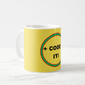 コードを!マグ コーヒーマグカップ (正面左)