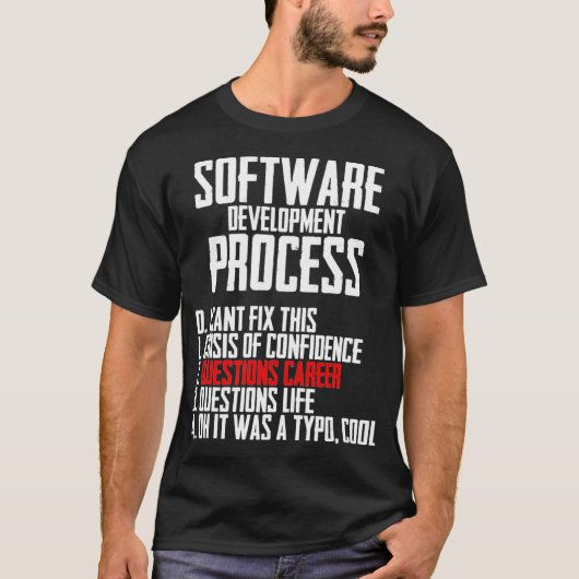 コードソフトウェア開発プロセスプログラミングおたく Tシャツ (正面)
