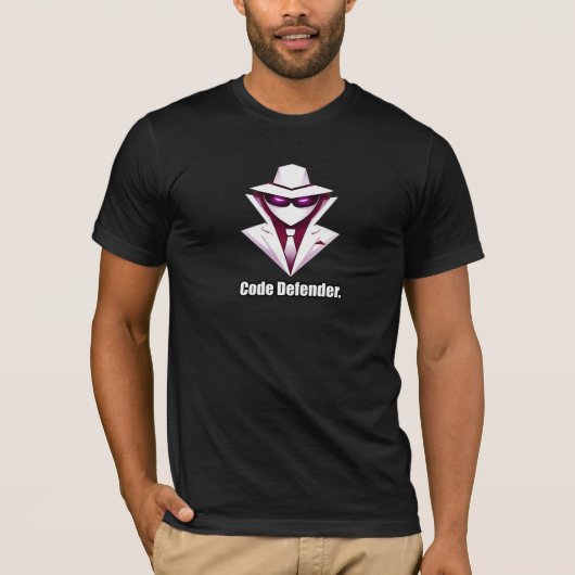 コードディフェンダー サイバーセキュリティ専門家 プログラマー Tシャツ (正面)