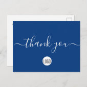 コード割引をスキャンする次の注文ブルーホワイトのロゴ ポストカード (正面/裏面)