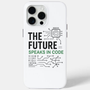 コード化された将来の技術:抽象芸術アルゴリズムのフットプリント iPhone 15 PRO MAXケース