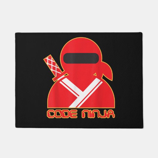 コード忍者コンピュータコーディングエンジニアラおもしろいバー ドアマット (正面)