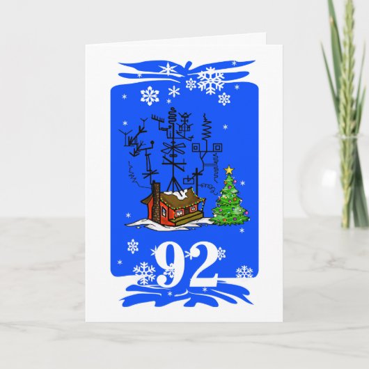 コード挨拶を用いるアマチュア無線の家のクリスマスカード シーズンカード (正面)