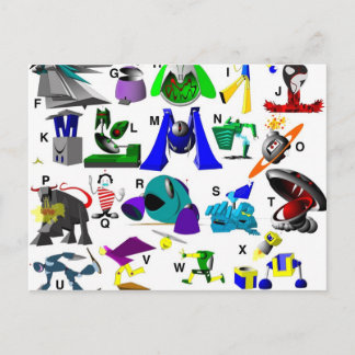 コード鍵 – ロボット ポストカード