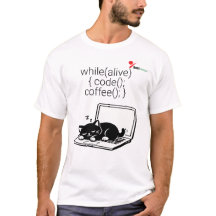 コード コーヒー リピート 猫 Tシャツ
