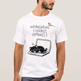 コード コーヒー リピート 猫 Tシャツ