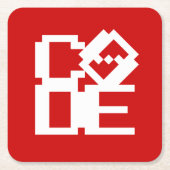 コード スクエアペーパーコースター (正面)