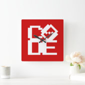 コード スクエア壁時計 (ホーム)