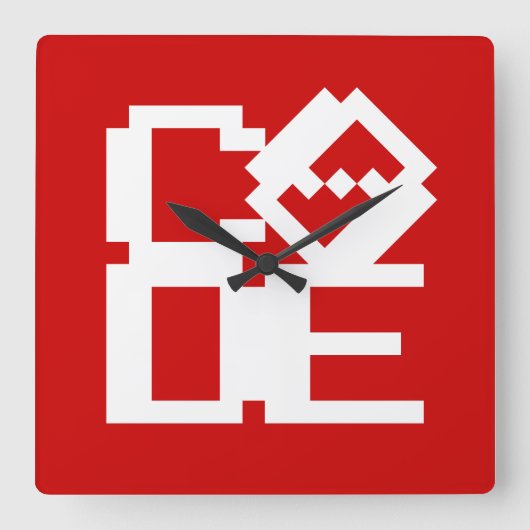 コード スクエア壁時計 (正面)