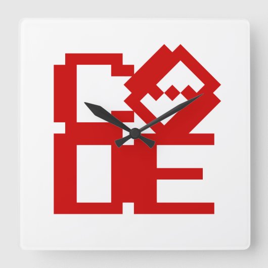 コード スクエア壁時計 (正面)