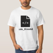 コードbloodedプログラマー開発者のコーダーのワイシャツ tシャツ (正面)