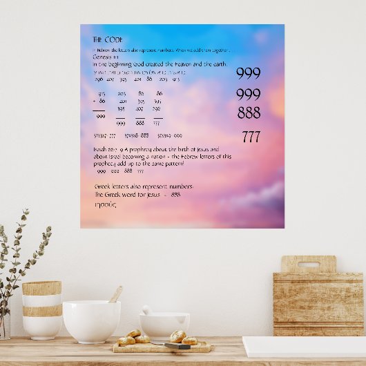 コードGenesis 1:1 ポスター (キッチン)