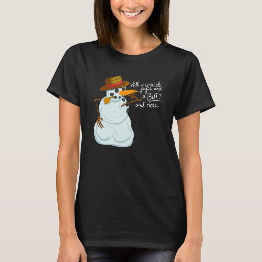 コーナおもしろいコブのパイプとお尻と鼻のクートを持つ Tシャツ (正面)