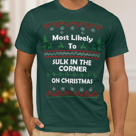 コーナの醜いクリスマスセーターで最も可能性の高いサック Tシャツ