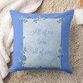 コーナエレガントフラワーブルースパークルフレームバレンタイン クッション (ブランケット)