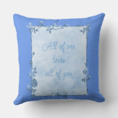 コーナエレガントフラワーブルースパークルフレームバレンタイン クッション (裏面)