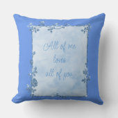 コーナエレガントフラワーブルースパークルフレームバレンタイン クッション (正面)