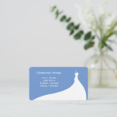 コーナエレガントフラワーブルー結婚ズドレス 名刺 (スタンド正面)