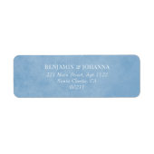コーナエレガントフラワーブルー結婚ズ差出人住所 ラベル (正面)