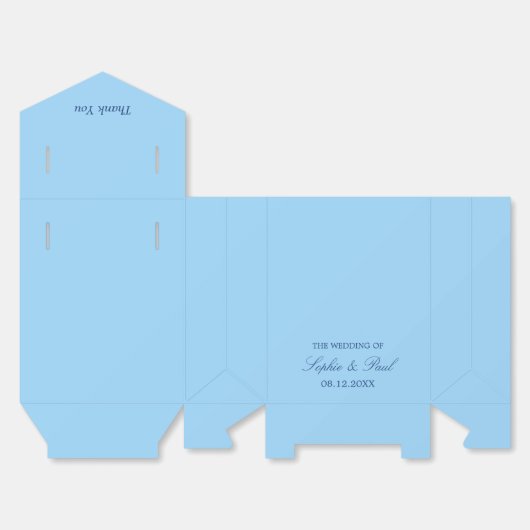 コーナエレガントフラワーブルー結婚式の引き出物ボックス フェイバーボックス (見開き)
