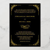 コーナエレガントー旋回フォト結婚フォイル招待状 箔招待状 (正面)