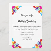 コーナカラフルーズ誕生日パーティー 招待状 (正面/裏面)