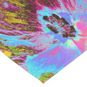 コーナサイケデリックフラワーブルーとマゼンタハイビスカス ショートテーブルランナー (コーナー)