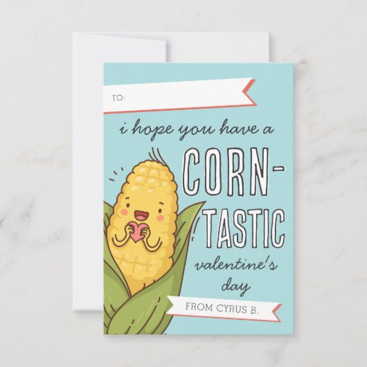 コーナスタティック教室のバレンタインデーのカード 招待状 (正面)