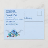 コーナフラワーブルーズインウォーター色デートを保存 案内ポストカード (裏面)