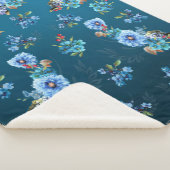 コーナフラワーブルーin水彩画 シェルパブランケット (3/4)