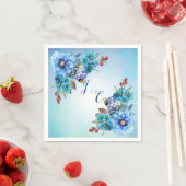 コーナフラワーブルーin水彩画 スタンダードカクテルナプキン (インサイチュ)