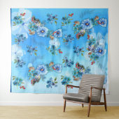 コーナフラワーブルーin水彩画 タペストリー (インサイチュ(横))