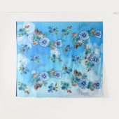 コーナフラワーブルーin水彩画 タペストリー (正面(横))