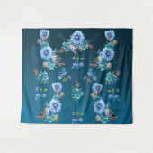 コーナフラワーブルーin水彩画 タペストリー (正面(横))