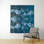 コーナフラワーブルーin水彩画 タペストリー (インサイチュ)