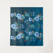 コーナフラワーブルーin水彩画 タペストリー (正面)